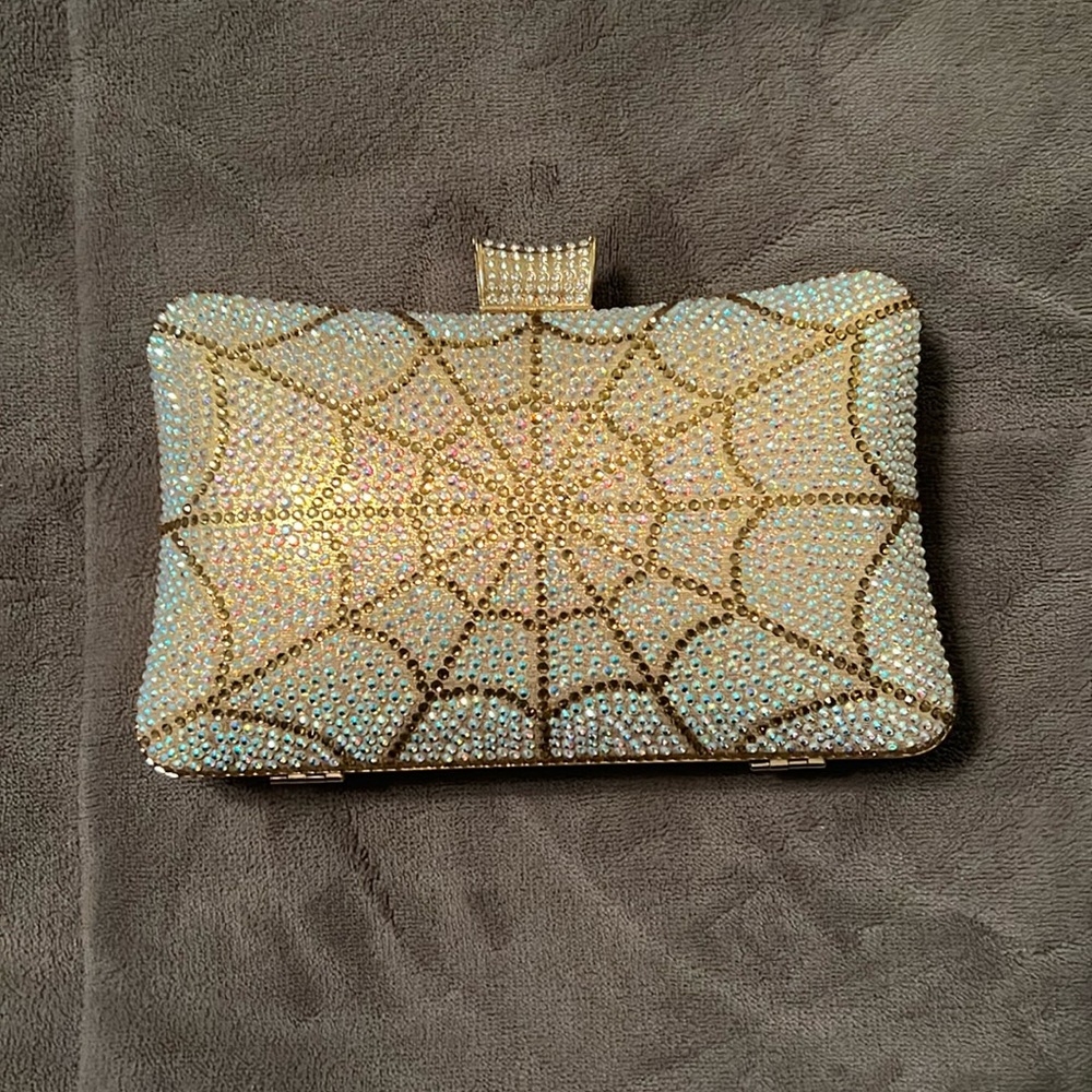 NWOT evening bag with spider web detail